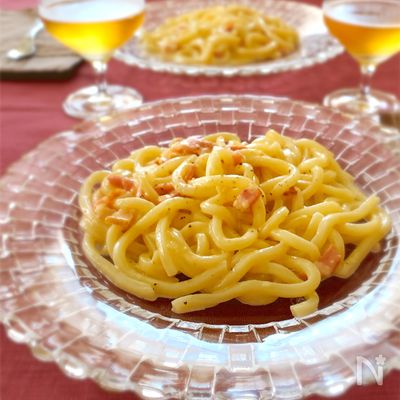 あっという間に!和・カルボナーラうどん