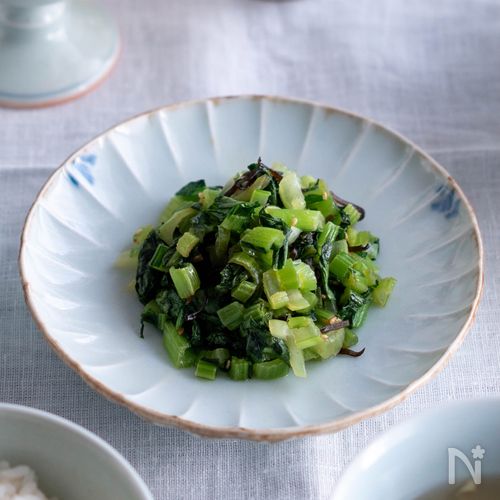 【小松菜の塩昆布炒め】買い足し食材なし♪