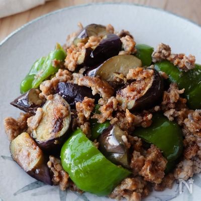 【簡単♪茄子とひき肉の味噌炒め】ごはんがモリモリすすむ♪