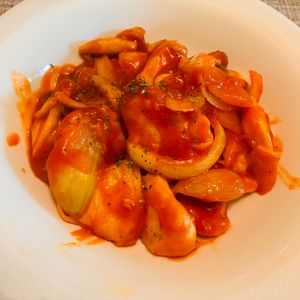 puricoの作ってみた!投稿(【鶏むね肉のトマト煮込み】濃厚トマトソースにチーズがとろり♡)