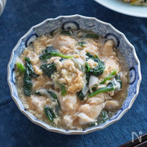 【鶏ささ身とほうれんそうの中華風とろみ煮】手頃な食材で♪