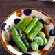 【アスパラとそら豆の焼き浸し】野菜の甘みが凝縮♪