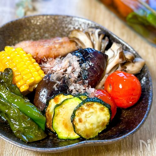 夏こそ食べたい♪【夏野菜と鶏肉の焼き煮浸し】