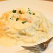 酒粕入りシーフードクリームパスタ