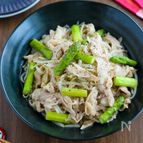 【レンジで簡単！豚もやしとアスパラのバタポン蒸し】