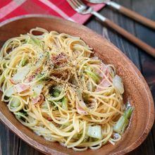 レンジで10分！白菜とベーコンのスープパスタ