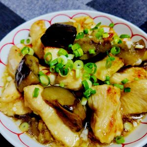 ヴェルの作ってみた!投稿(やみつき、ごはん泥棒【トロなすと鶏むね肉のネギダレ】)