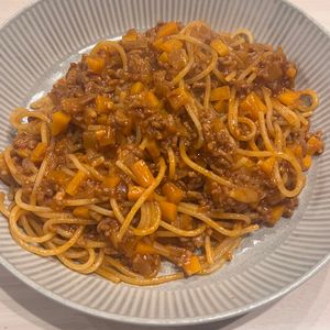 1105370の作ってみた!投稿(ズボラでOK！面倒くさくない！野菜たっぷりミートソーススパ)