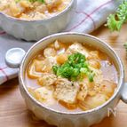 『豆腐とお揚げのキムチ味噌スープ』