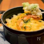 お餅とアボカドのクリームグラタン