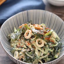 【わかめと胡瓜のおかか味噌マヨサラダ】ちくわの旨味！ごま香る