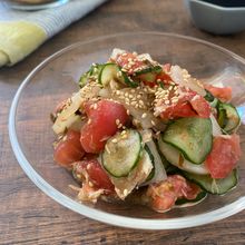 パリパリ野菜とトマト【ツナ塩昆布和え】