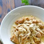 レンジで簡単！舞茸と鶏肉のハニーマスタードクリーム煮