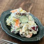 【さつまいもdeポテトサラダ】味付けはクリチでデリ風に！