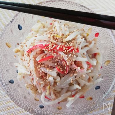 スピード料理☆もやしとカニカマのゴママヨ和え
