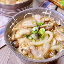 汁まで飲み干す美味しさ♡『鶏ときのこのかきたまうどん』