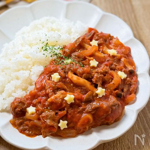 ルウ不使用で簡単♩【星ふりハヤシライス】