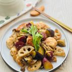 米粉で作る、鶏むね肉と野菜たっぷりの甘辛照り焼き