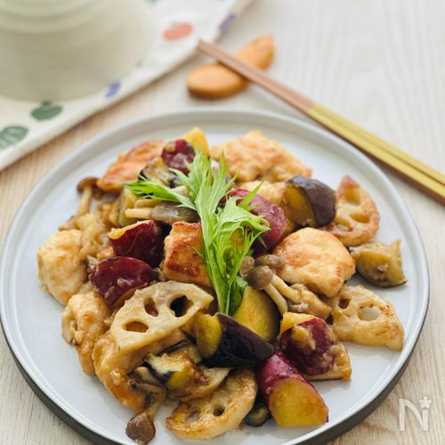 米粉で作る、鶏むね肉と野菜たっぷりの甘辛照り焼き