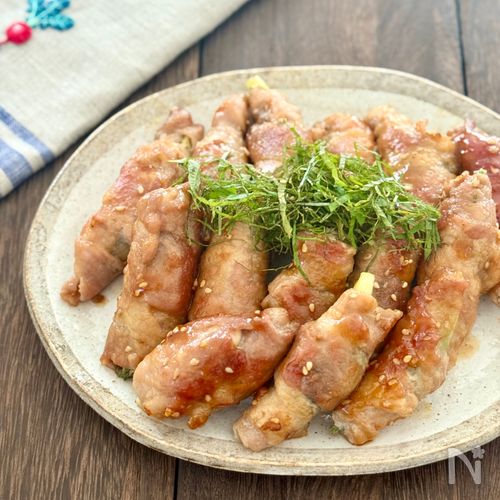 クセになるシャキシャキ感!《丸ごとみょうがの甘辛豚肉巻き》