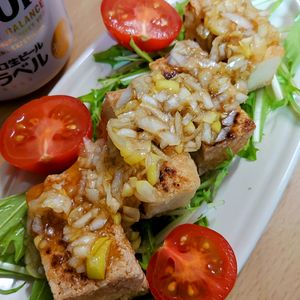 まゆのの作ってみた!投稿(【カリッと美味しい♡厚揚げの油淋鶏風】そそる万能だれ！)