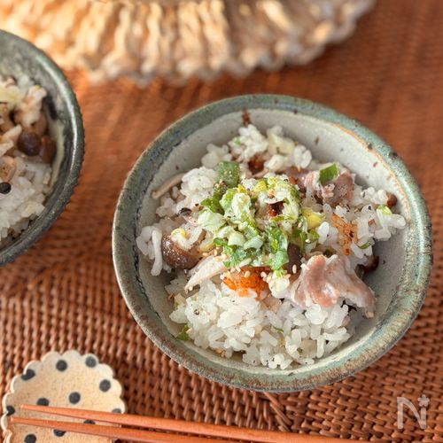 豚バラときのこのねぎ塩ご飯