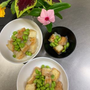 そら・ゆずの作ってみた!投稿(カリッとろ♡出汁のうま味広がる♪厚揚げのおろしあんかけ)