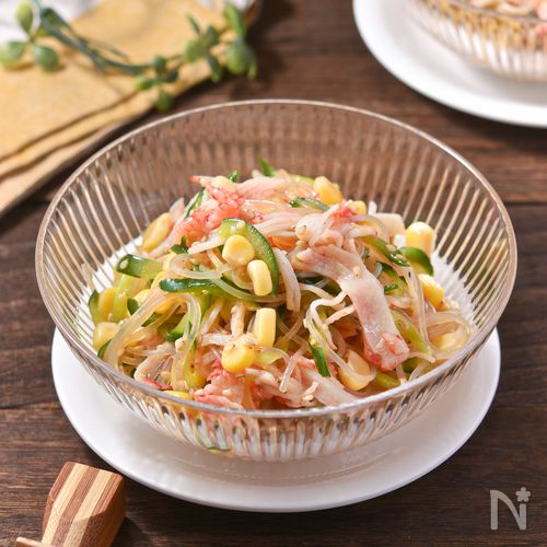 レンジで味しみ中華風春雨サラダ│切るもの少なめ火も使わない♪