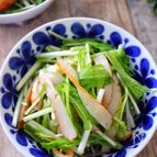［水菜とさつま揚げの塩酢サラダ］簡単！シンプル副菜