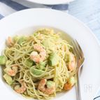 簡単！アボカドとエビのバジルソースパスタ♪