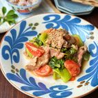 【カツオ菜とトマトの中華風炒め】節約/あと一品欲しい時に