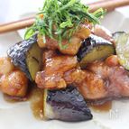 ナスと鶏肉の揚げびたし