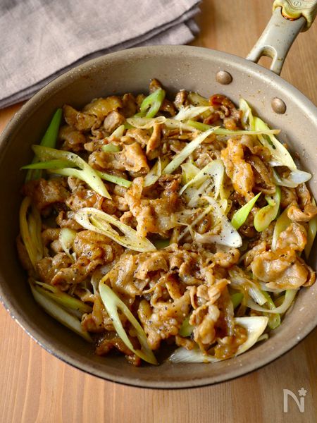 ワンパン10分！【豚こま肉×長ねぎスタミナ炒め】ご飯すすむ♩