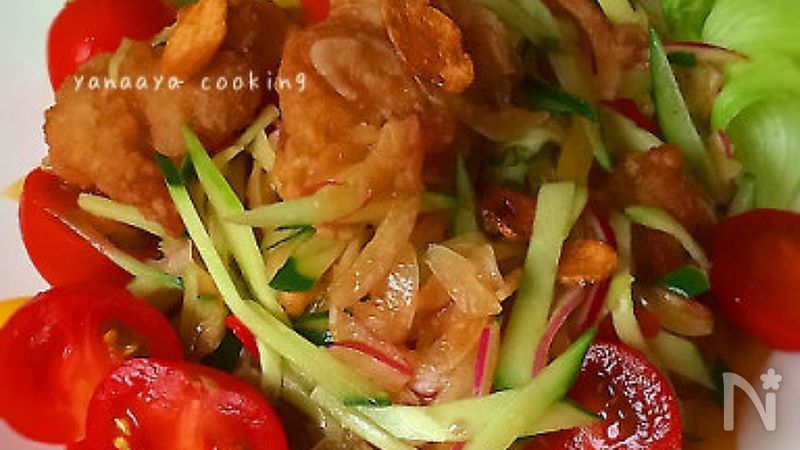 唐揚げサラダさん専用 甘酢が決め手♡デパ地下風 鶏唐揚げサラダ | レシピサイトNadia