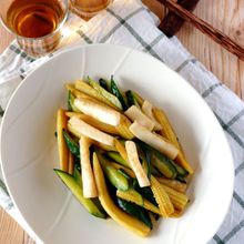 食材3つ！いかと夏野菜のオイスター炒め