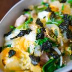 優しい味わいのきつね親子煮＊『ほうれん草とネギの卵とじ』