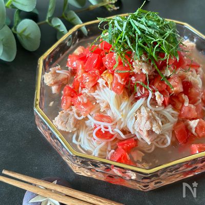 【トマツナそうめん】爆速そうめんアレンジ