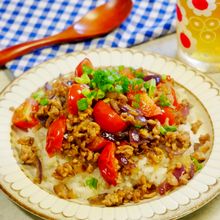 ごはんがすすむ♪ミニトマトのコクうま肉味噌そぼろ