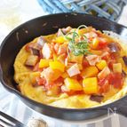 夏野菜のオープンオムレツ