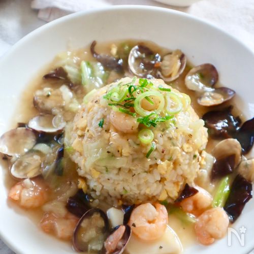 アツアツとろとろ♡魚介あんかけチャーハン