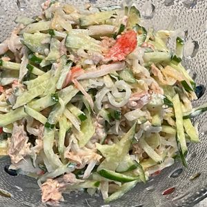 とーるじーじの作ってみた!投稿(ポリポリ食感♡『切り干し大根と胡瓜のツナマヨサラダ』３分副菜)