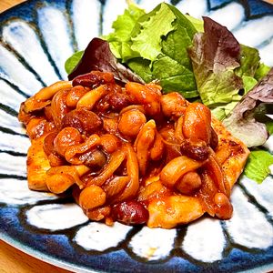 michuの作ってみた!投稿(豆たっぷり！ポークチャップ)