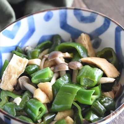ピーマンぺろり！レンジで4分♪ピーマンと油揚げの煮びたし