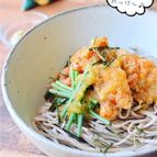 大根こぶおろしの唐揚げのっけ蕎麦♪