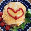 1032950の作ってみた!投稿(レンジでお手軽オムライス♩ズボラ料理！火を使わない！超簡単)
