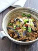 茄子の肉味噌炒め