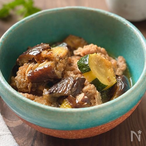 夏野菜と豚しゃぶ肉のさっぱりみぞれ煮