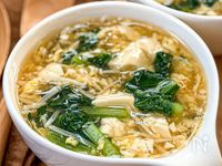 豆腐と小松菜とえのき《トロトロ♡かき玉中華スープ》