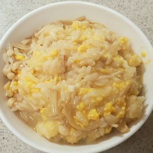 ターミネーターの作ってみた!投稿(ふわとろ中華風たまご雑炊!5分で簡単・美味しい♪)