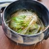白菜ともやしのピリ辛はるさめスープ